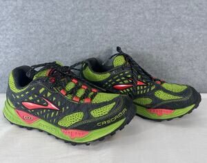 Brooks Women's sz 8 Cascadia 7 Green & Pink Trail Running Sneaker Outdoor Hiking